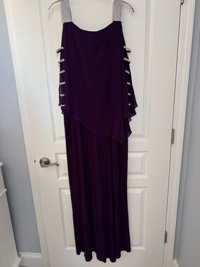 J.B.S. Plum Purple Jumpsuit with Rhinestone Straps